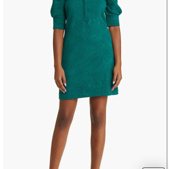 LILLY PULITZER Elsey Floral Jacquard Puff Sleeve Dress. Size XL - Picture 3 of 12